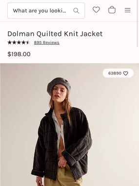 Free People Dolman Quilted Knit Jacket - Black